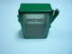 Green / Yellow Lunch Square Metal Box , Handle Lid Printed Hinged Metal Tins supplier