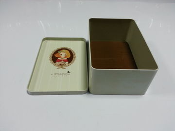 Seamless Colored Tin Candy Containers Metal Square Box For Cake , 0.23mm Tinplate supplier