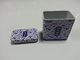 Metal Tin plate Rectangle Printed Blue And White Porcelain Box , 0.23mm Tinplate supplier