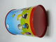 Tinplate Metal Tin Bucket , Printed Colorful Trash Can Container supplier