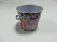 Recyclable Metal Tin Bucket With Handle And White Dots On Body , Solid Color Inside supplier