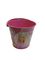 Recyclable Metal Tin Bucket With Handle And White Dots On Body , Solid Color Inside supplier
