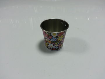 Cute Painted Metal Tin Bucket With Handle For Spices / Popcorn supplier