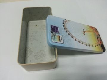 0.23mm Square Tin Containers Internal Coating With CYMK Vanish Printing supplier