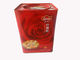 Red Square Tin Cookie Containers 0.23mm Tinplate With Round Lid supplier