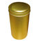 Special Golden Color Painted Tin Tea Canisters , Round Shape Box supplier