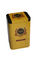 Spot Yellow Printed Tin Tea Canisters , Rectangular Metal Caddy supplier